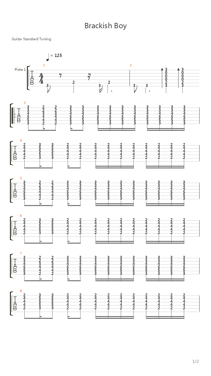 Brackish Boy吉他谱