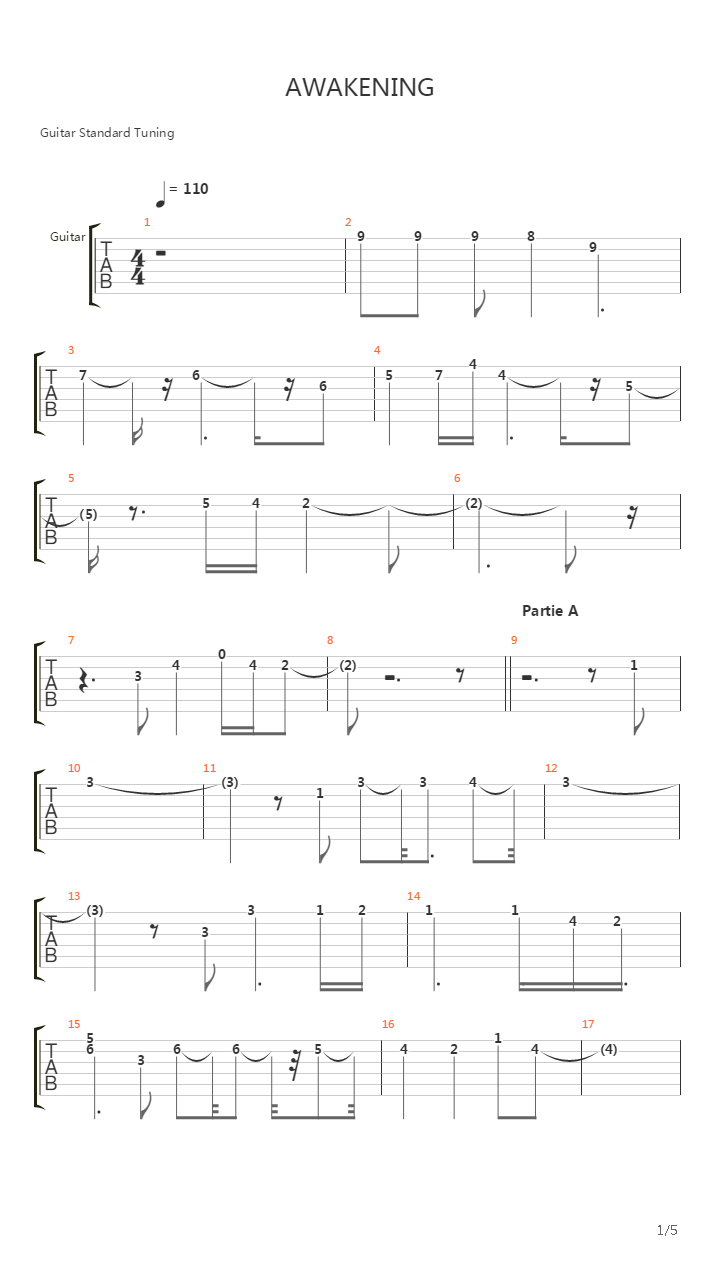Awakening吉他谱