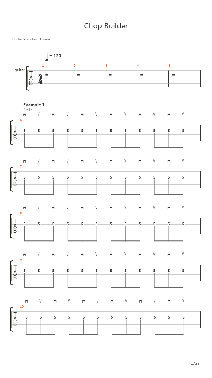 Chop Builder Round 1 Warm Up Alternate Picking - Triplets吉他谱