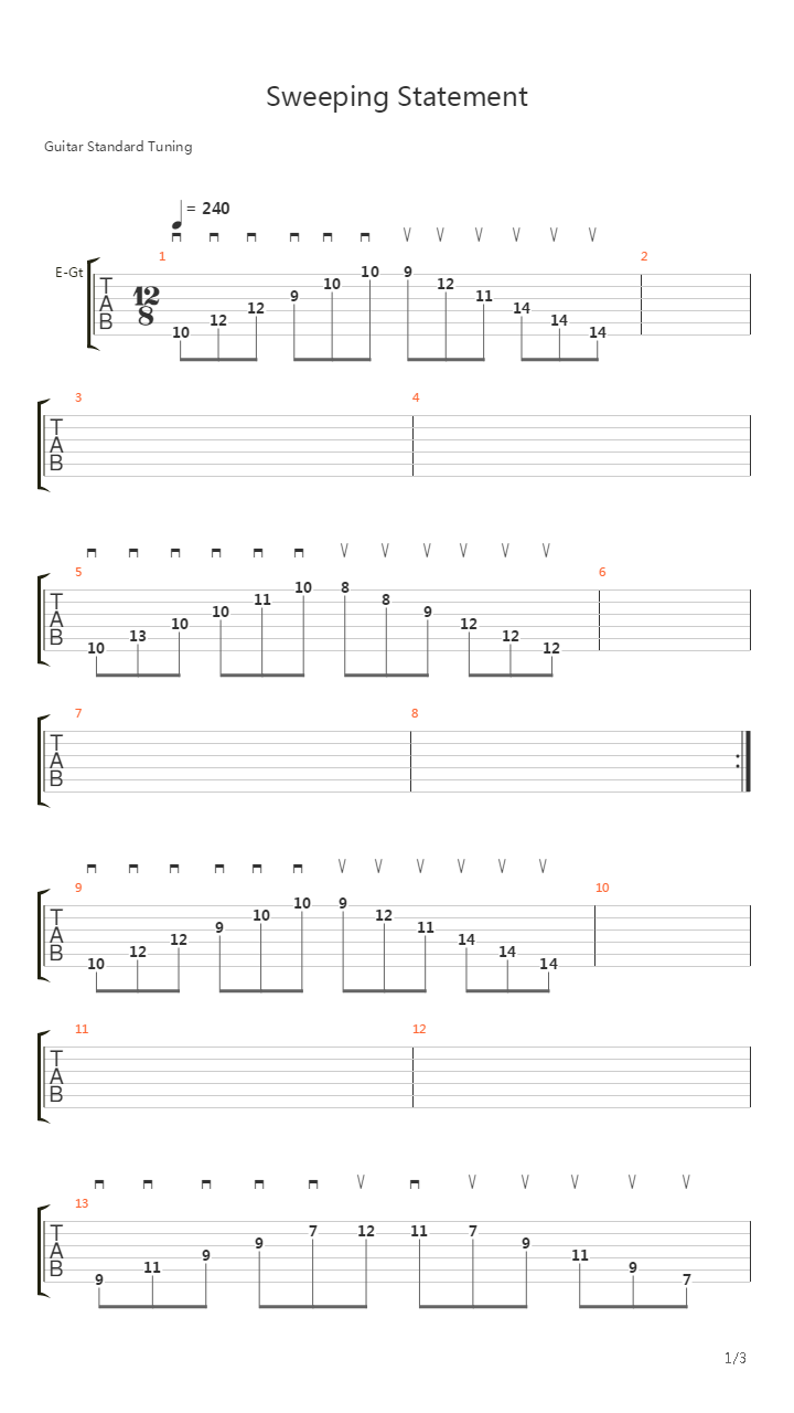 Sweeping Statement吉他谱