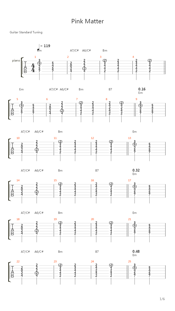 Pink Matter吉他谱