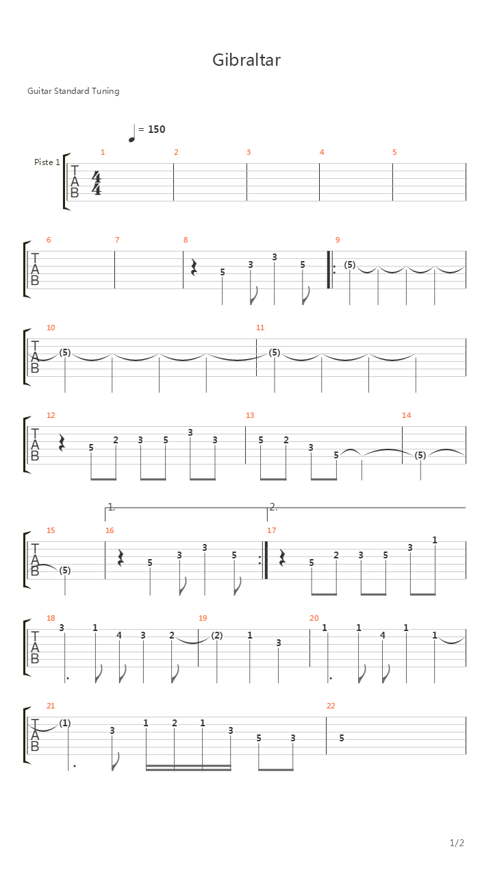 Gibraltar吉他谱