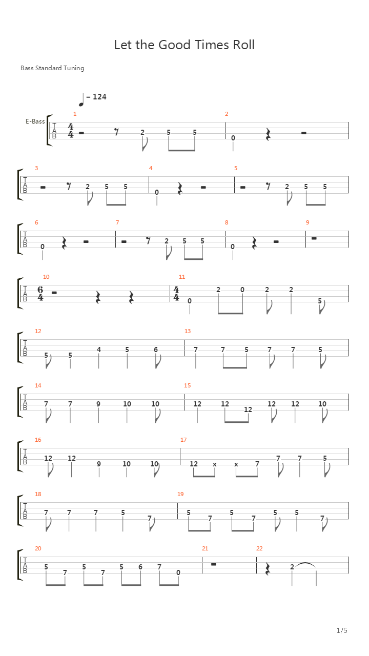Let The Good Times Roll吉他谱
