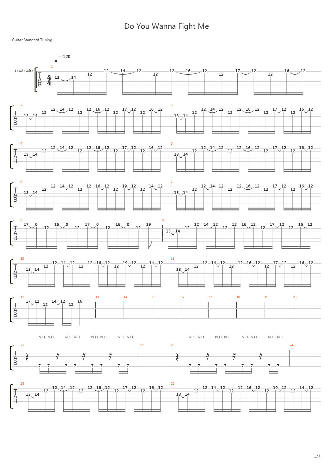 Do You Wanna Fight Me吉他谱
