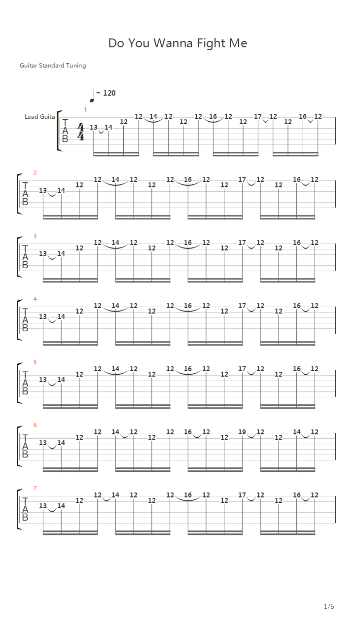 Do You Wanna Fight Me吉他谱