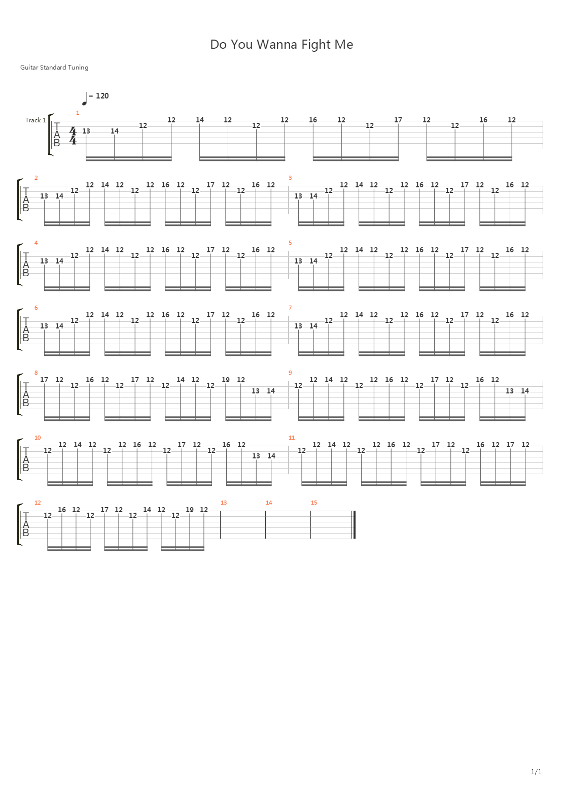 Do You Wanna Fight Me吉他谱