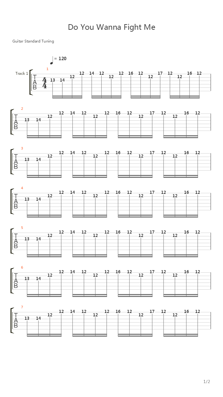 Do You Wanna Fight Me吉他谱