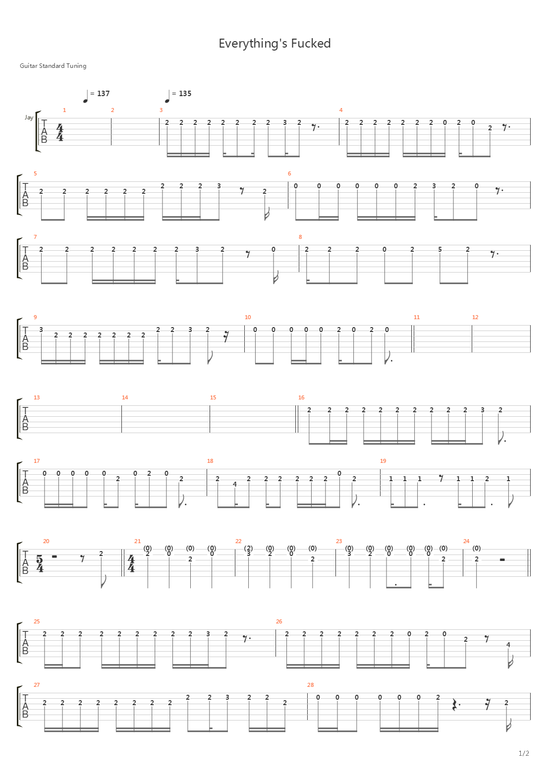 Everythings Fucked吉他谱