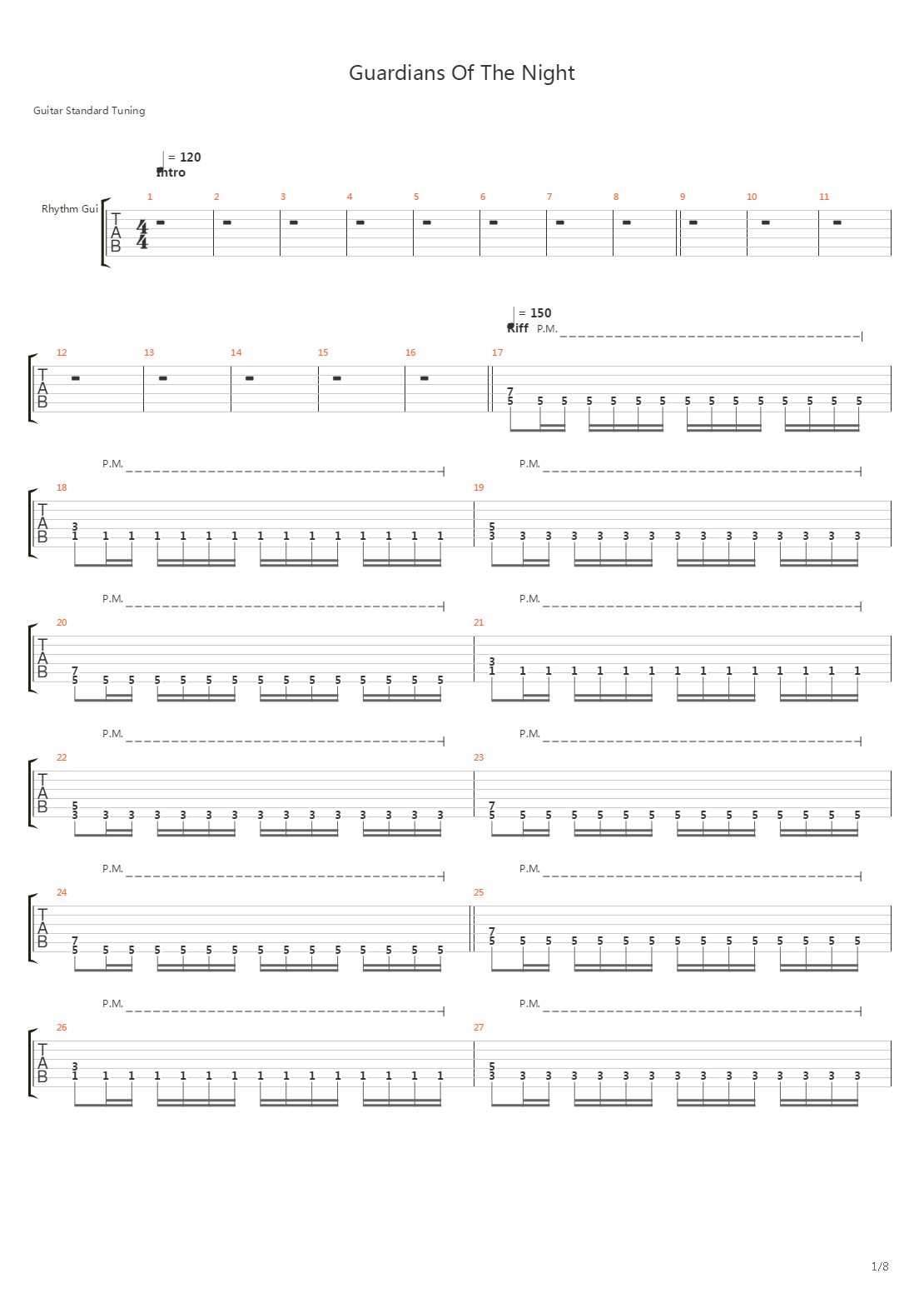Guardians Of The Night吉他谱