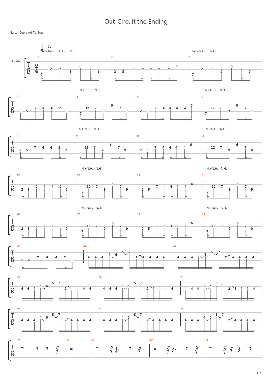 Out-circuit The Ending吉他谱