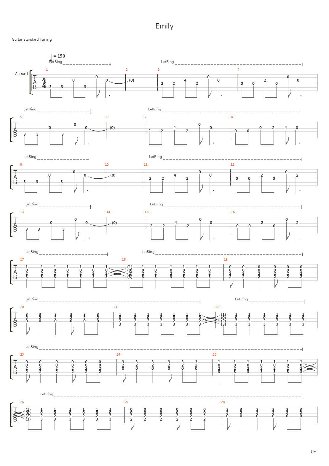 Emily吉他谱