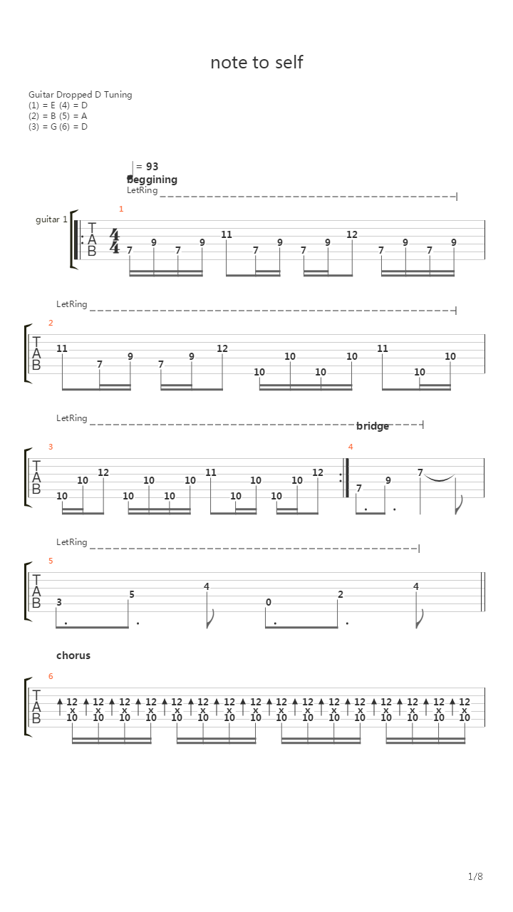 Note To Self吉他谱