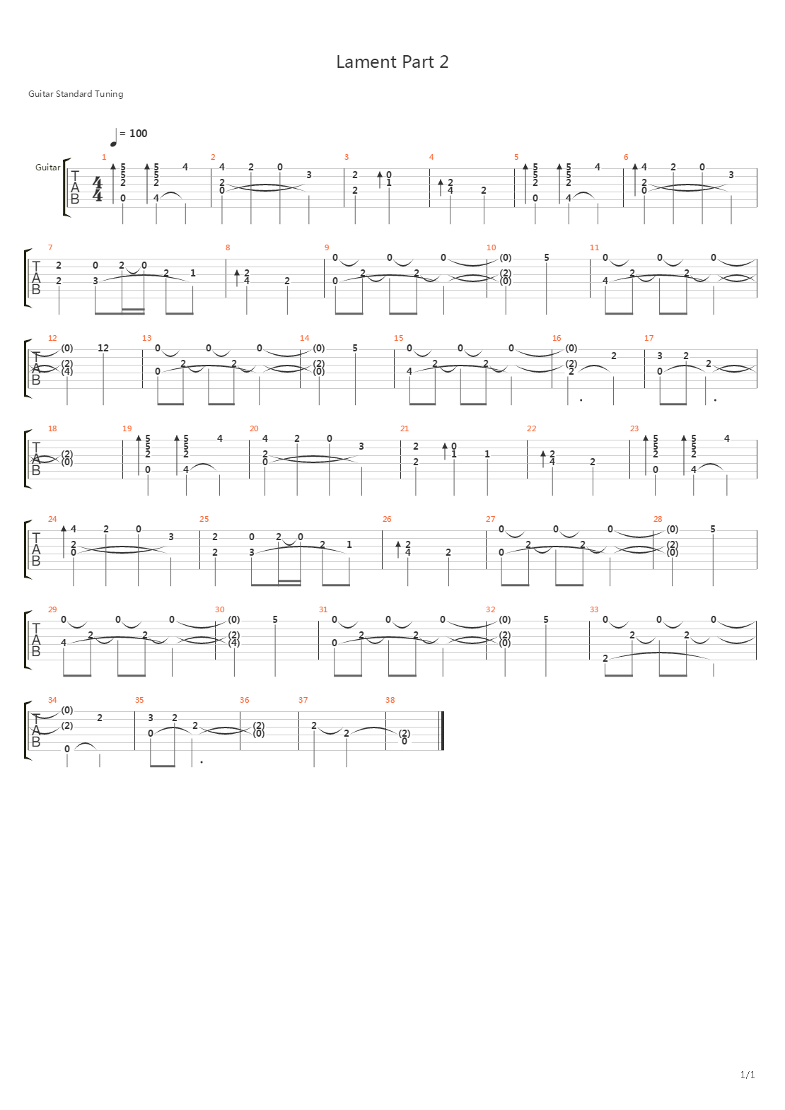 Lament Part 2吉他谱