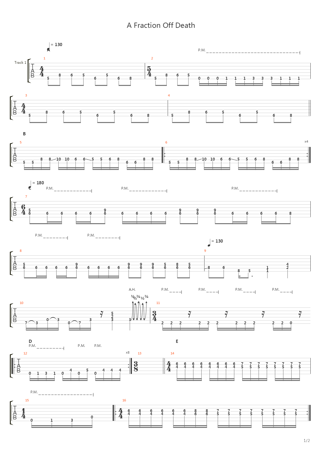 A Fraction Off Death吉他谱