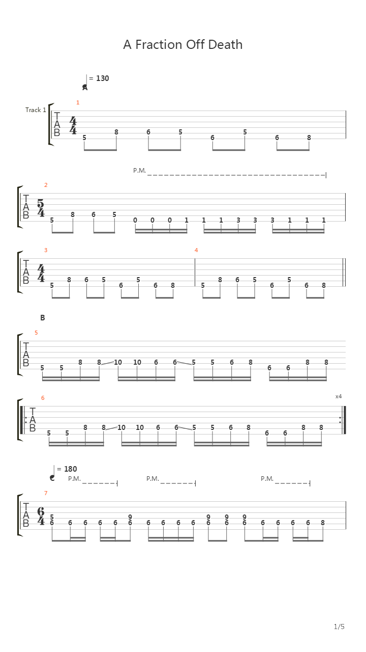 A Fraction Off Death吉他谱