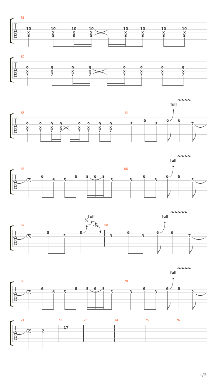 Down吉他谱