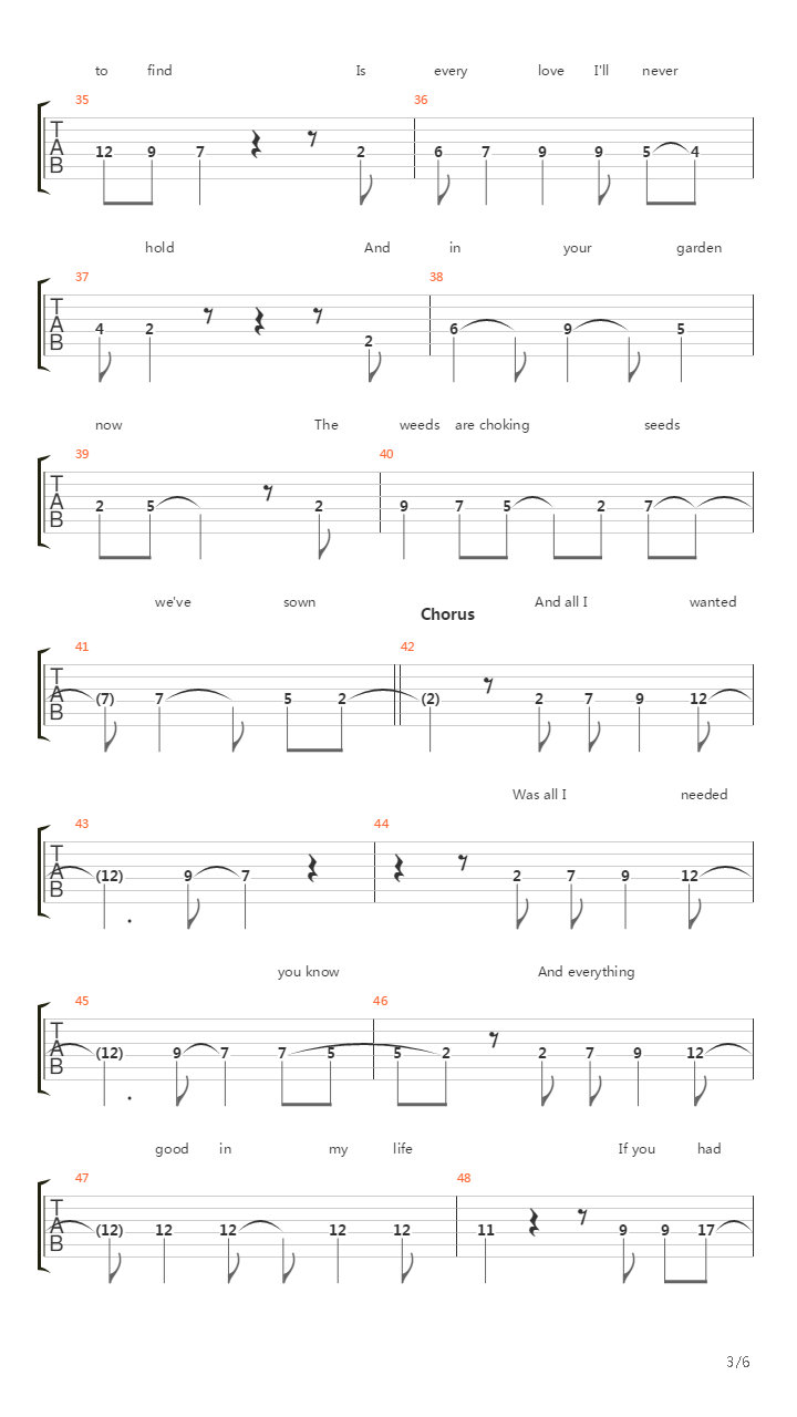 Slow吉他谱