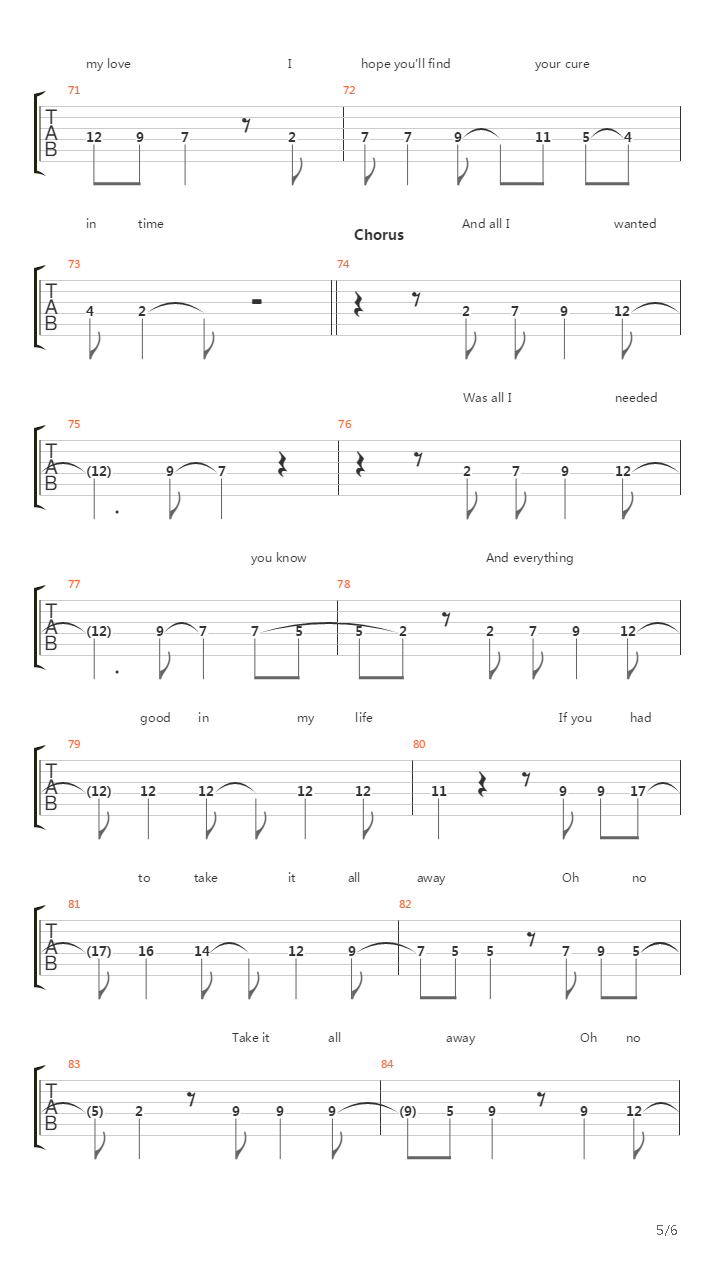 Slow吉他谱