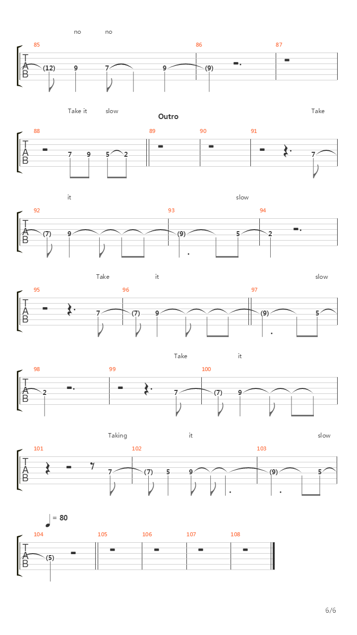 Slow吉他谱