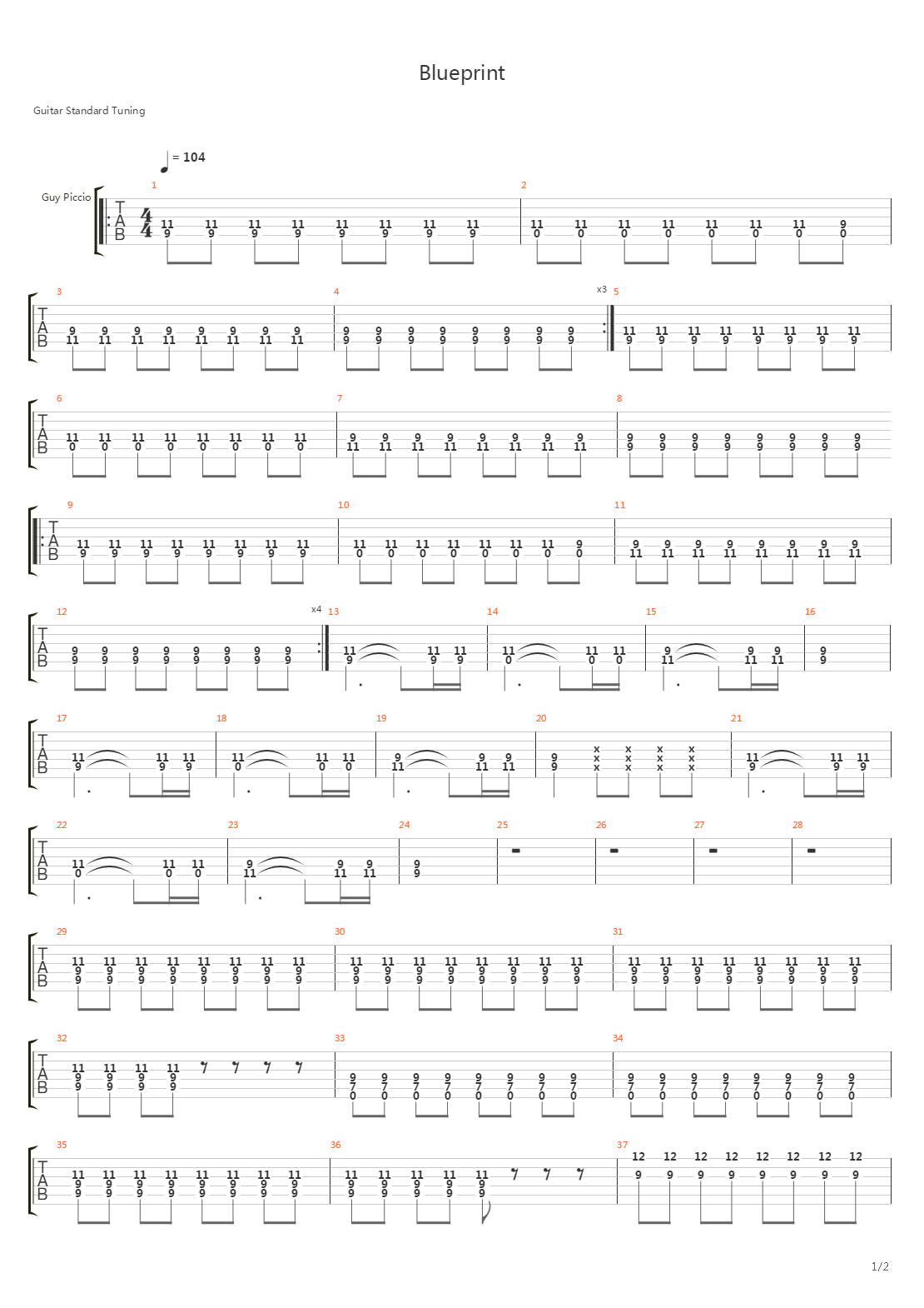 Blueprint吉他谱