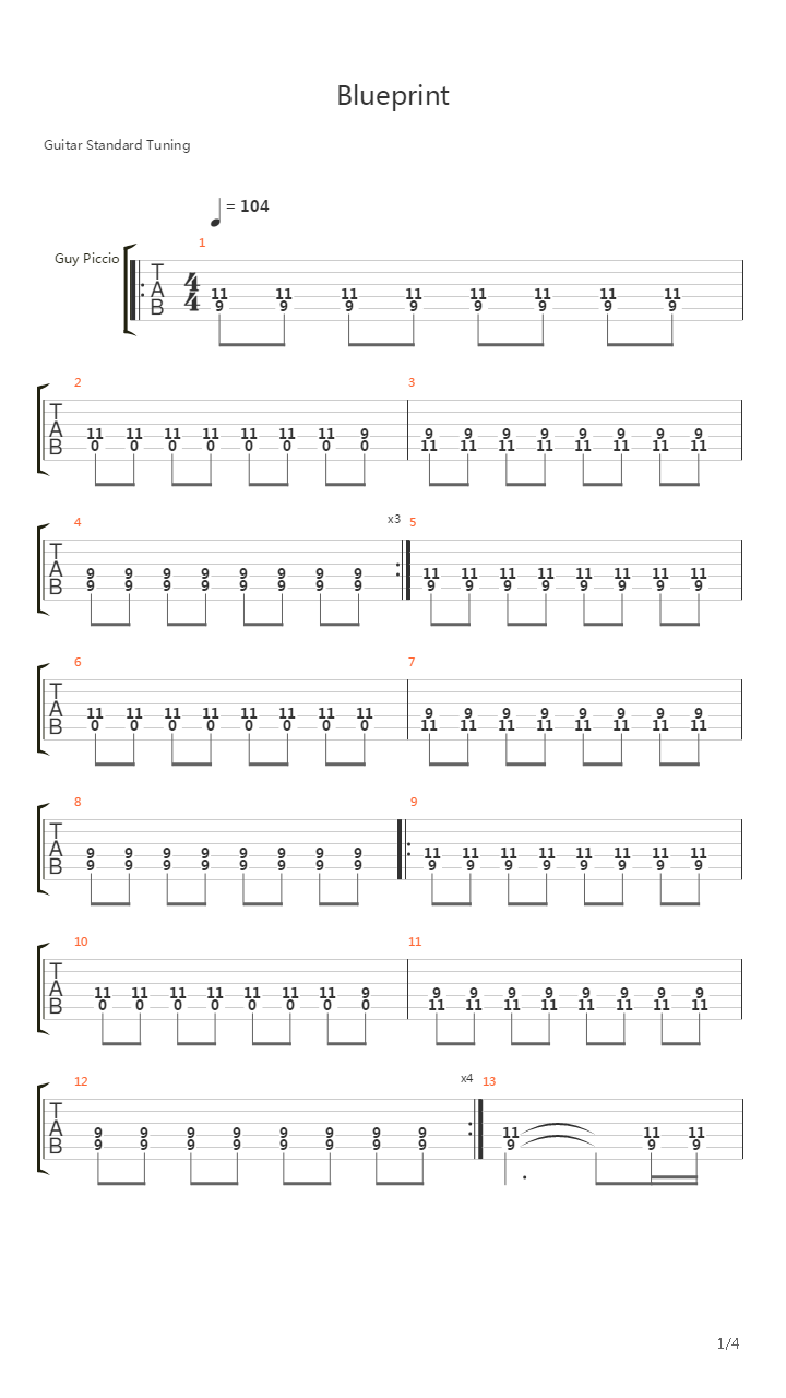 Blueprint吉他谱