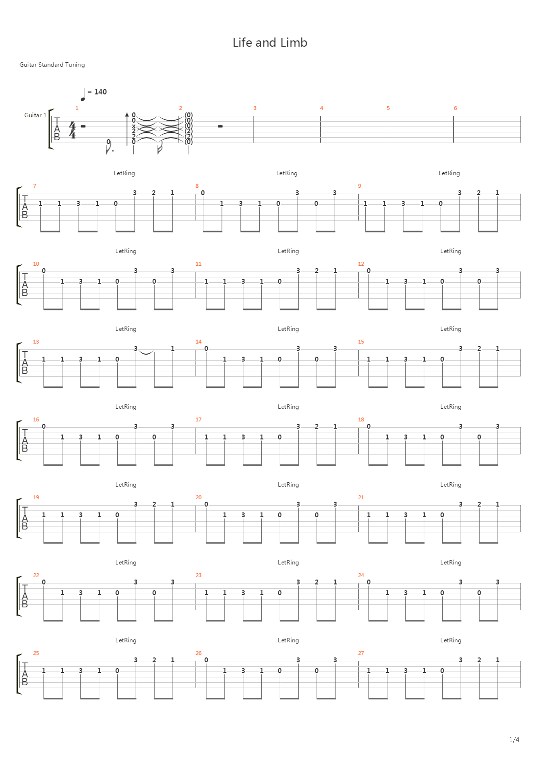 Life And Limb吉他谱