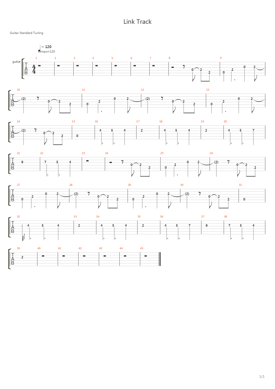 Link Track吉他谱