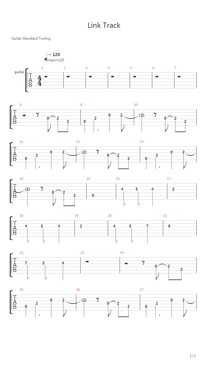 Link Track吉他谱