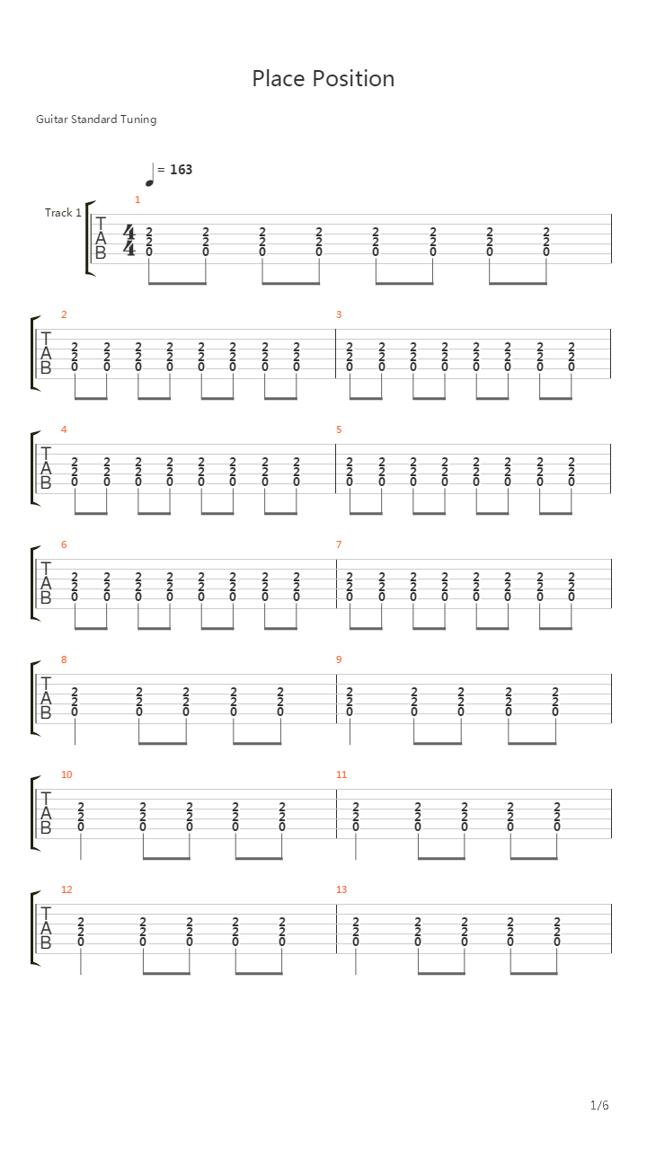 Place Position吉他谱