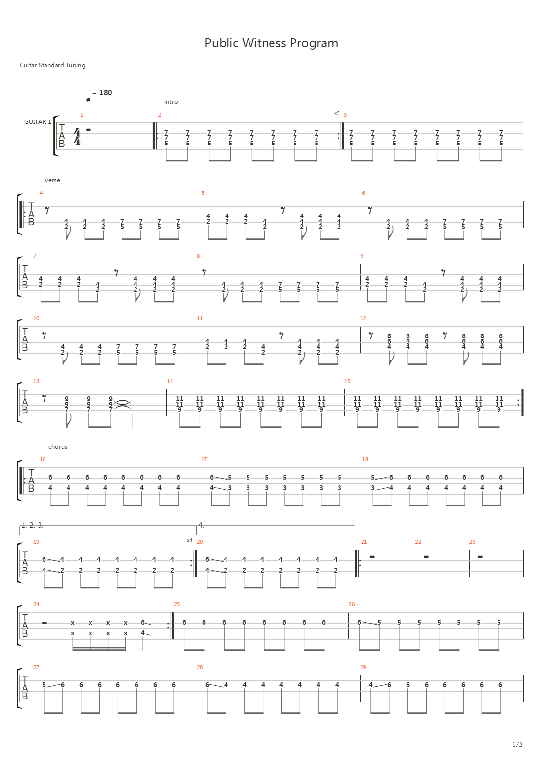 Public Witness Program吉他谱