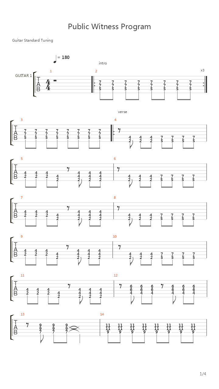 Public Witness Program吉他谱