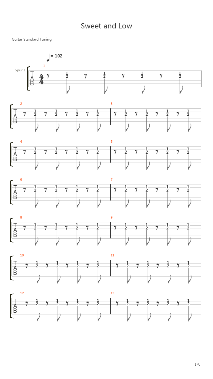 Sweet And Low吉他谱