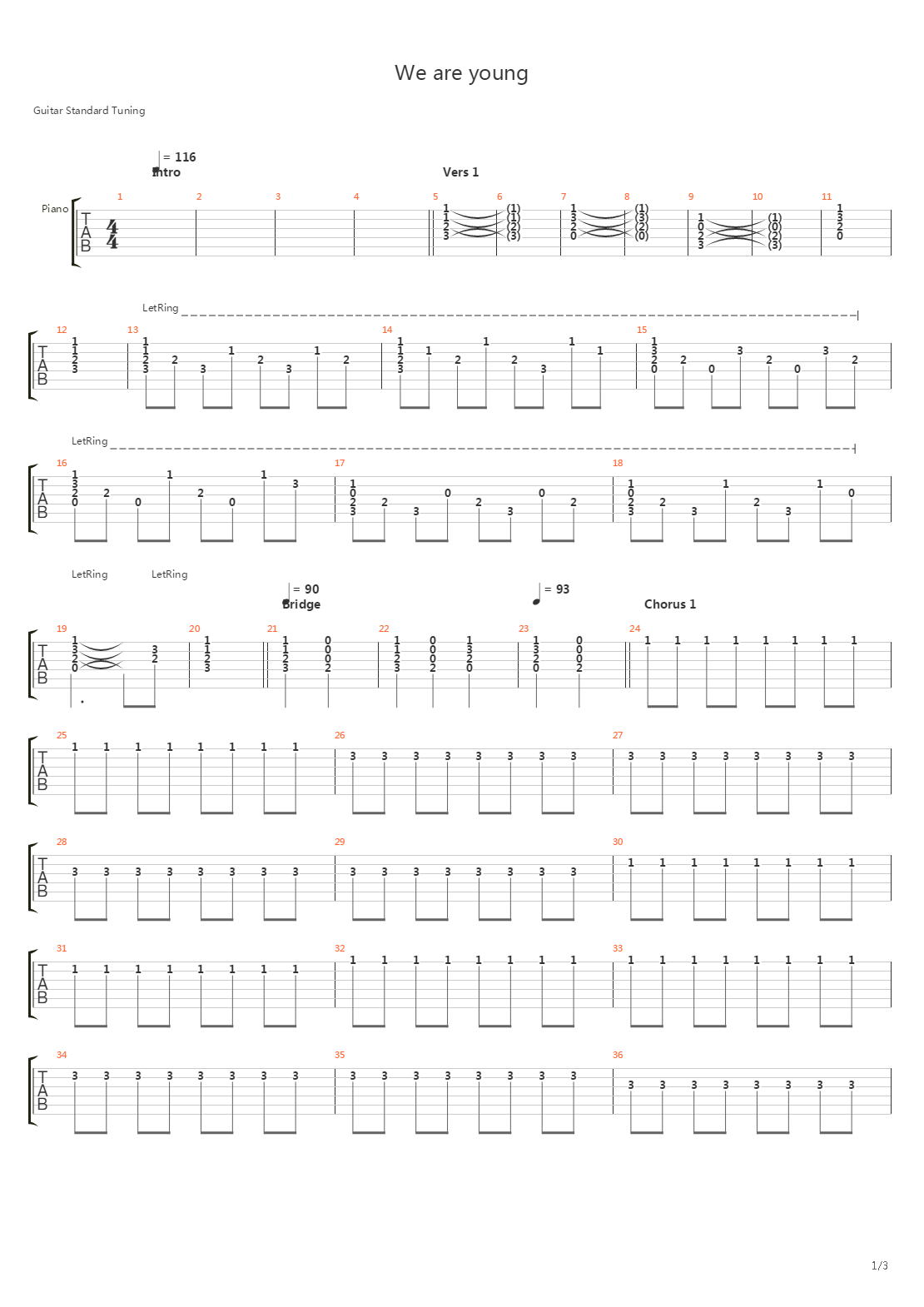 We Are Young吉他谱