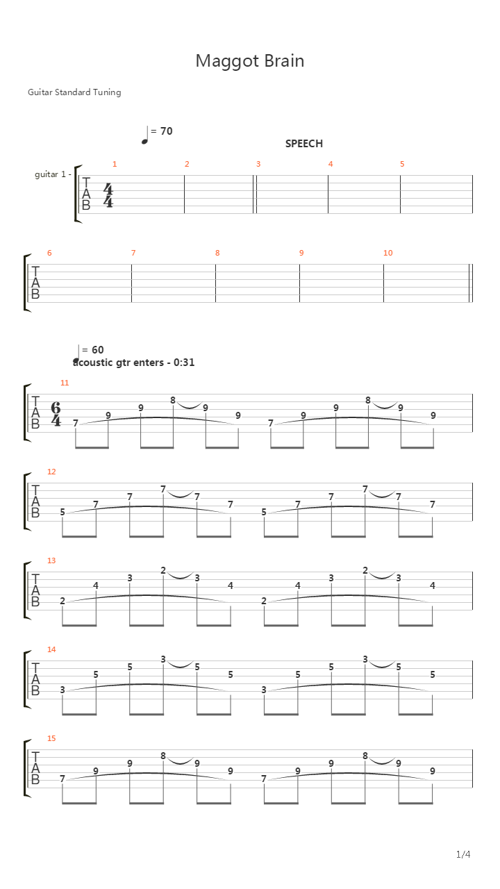 Maggot Brain吉他谱