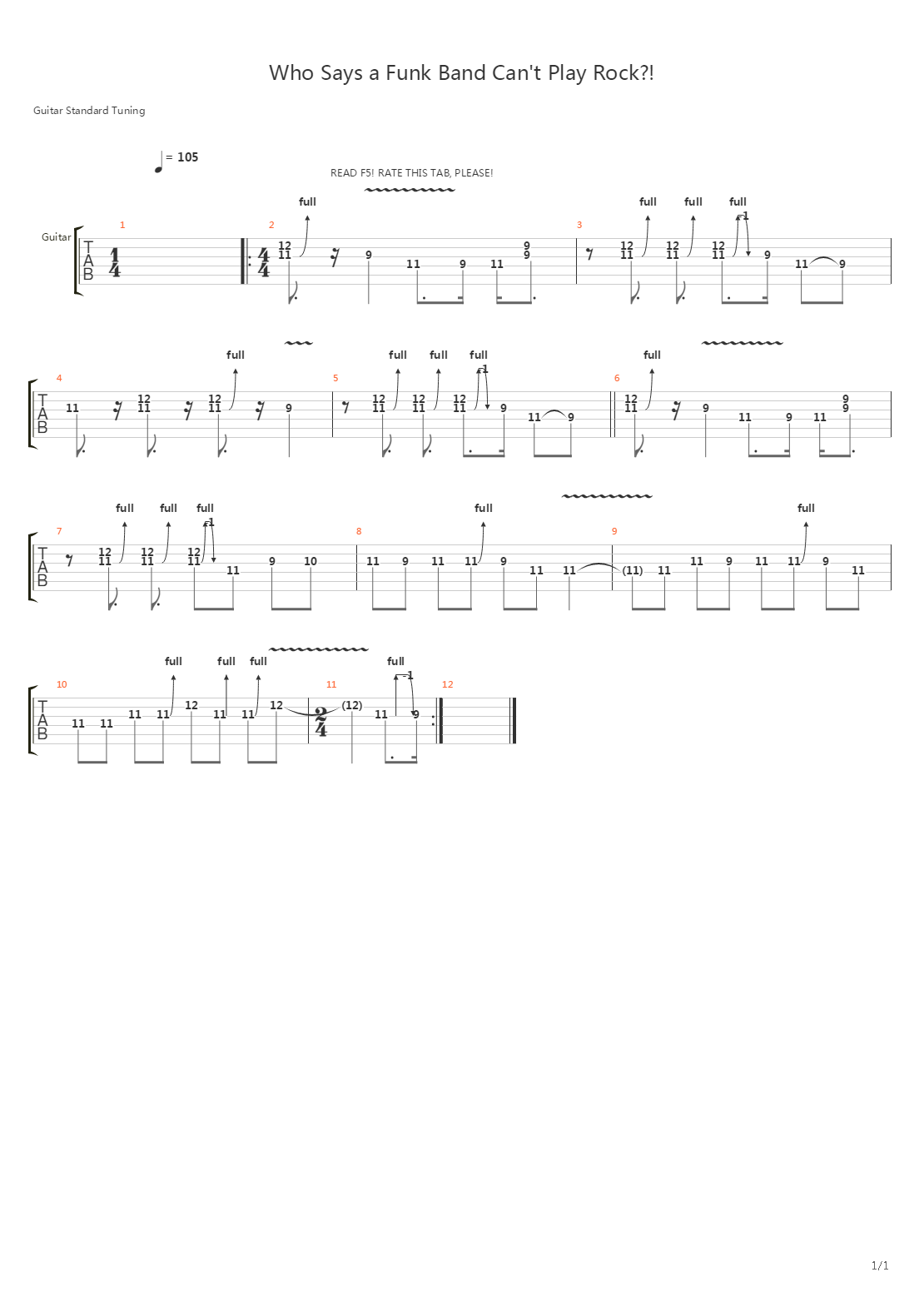 Who Says A Funk Band Cant Play Rock吉他谱
