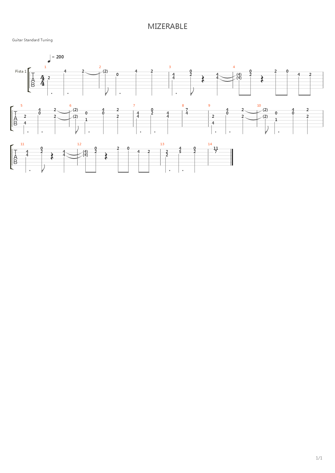 Mizerable吉他谱