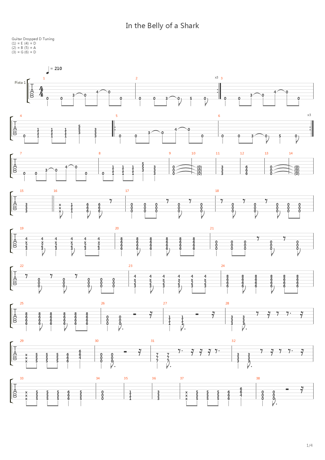 In The Belly Of A Shark吉他谱