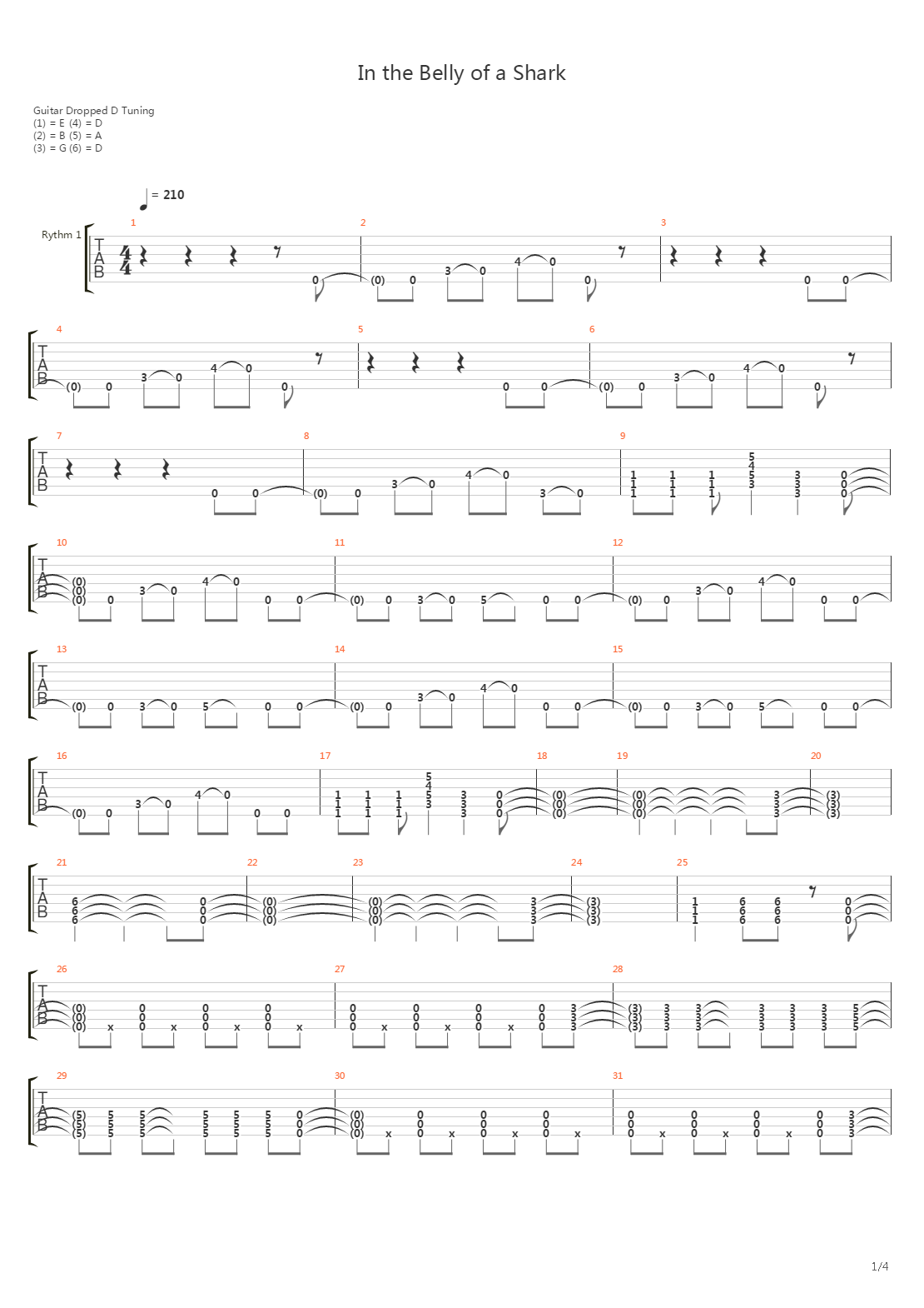 In The Belly Of A Shark吉他谱