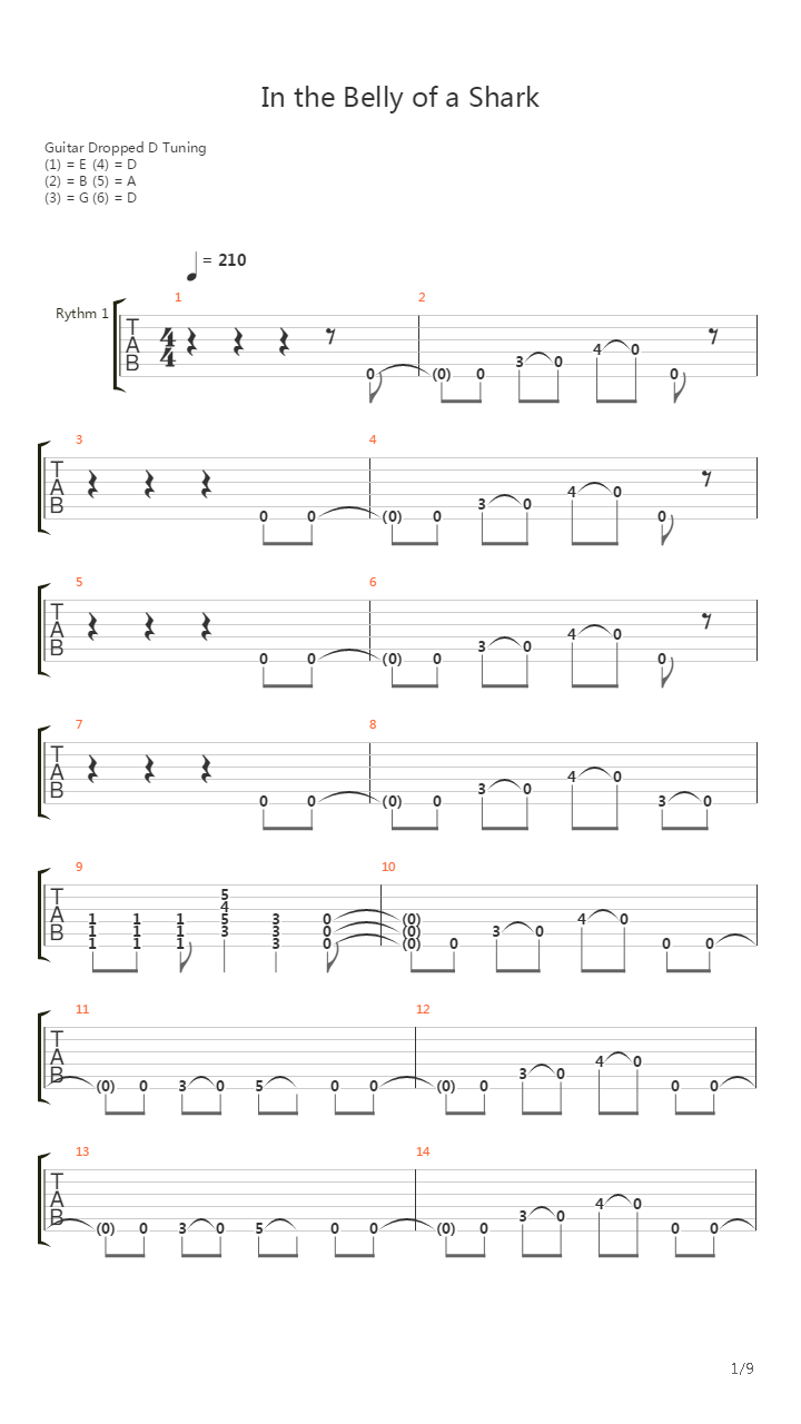In The Belly Of A Shark吉他谱