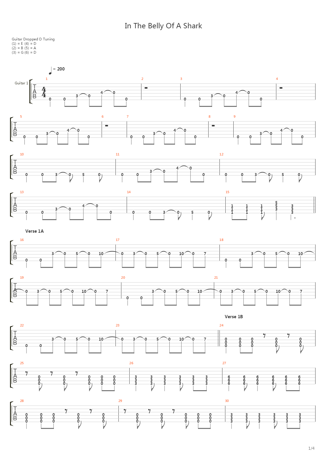 In The Belly Of A Shark吉他谱