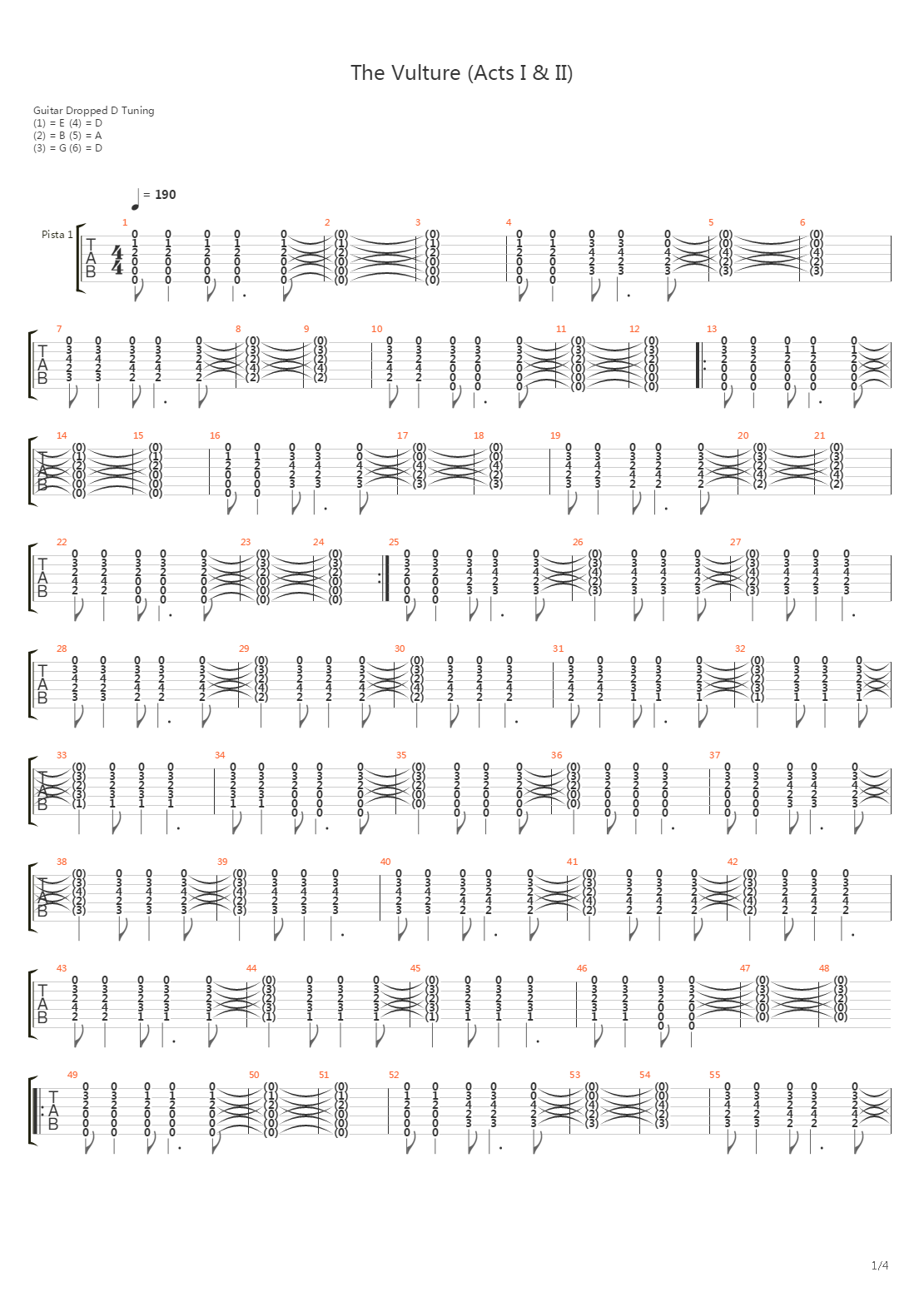 The Vulture Act I And Ii吉他谱