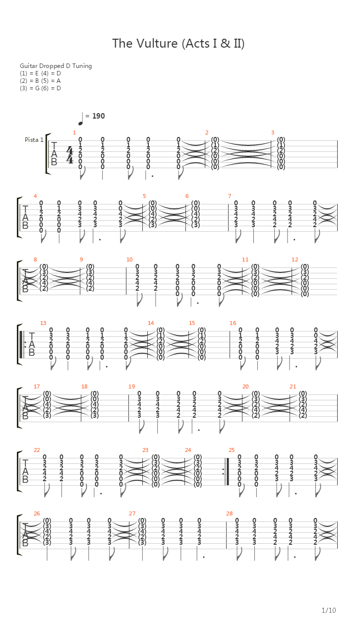 The Vulture Act I And Ii吉他谱