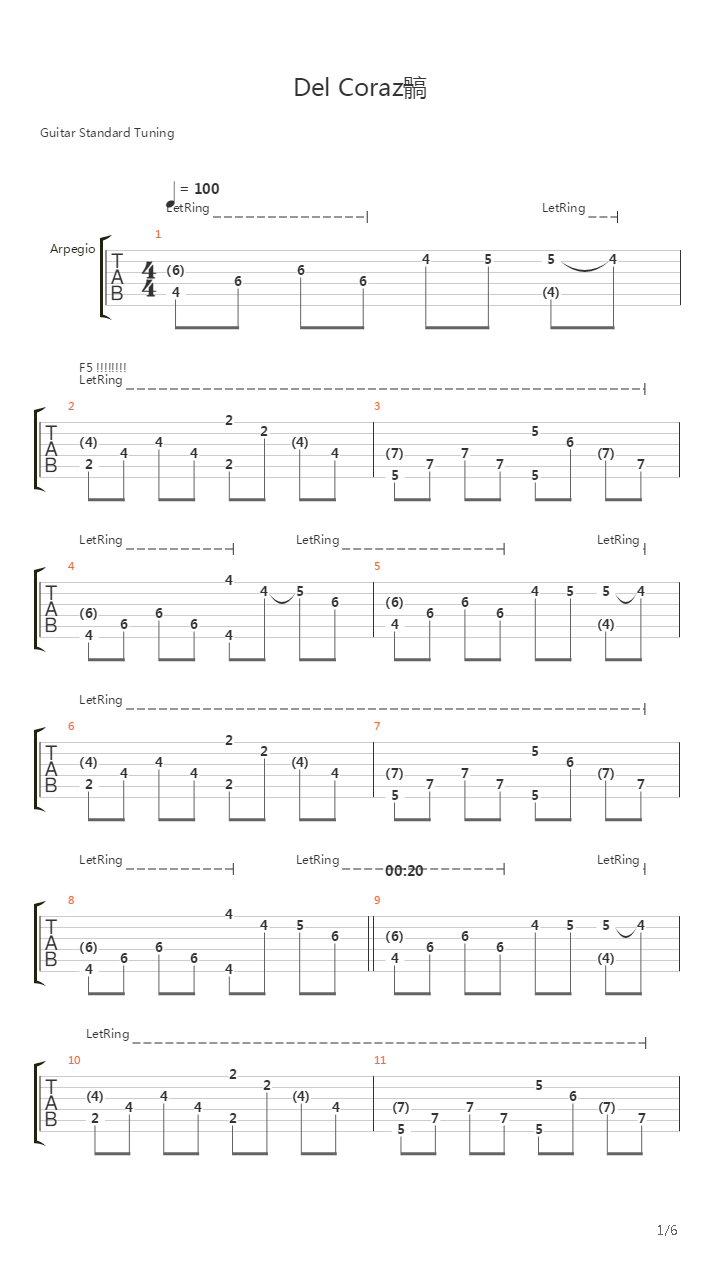 Del Corazn吉他谱