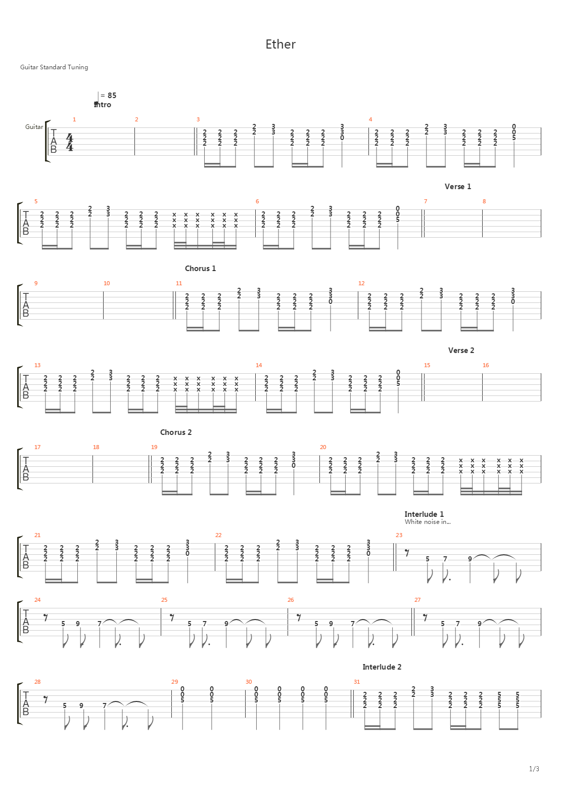 Ether吉他谱