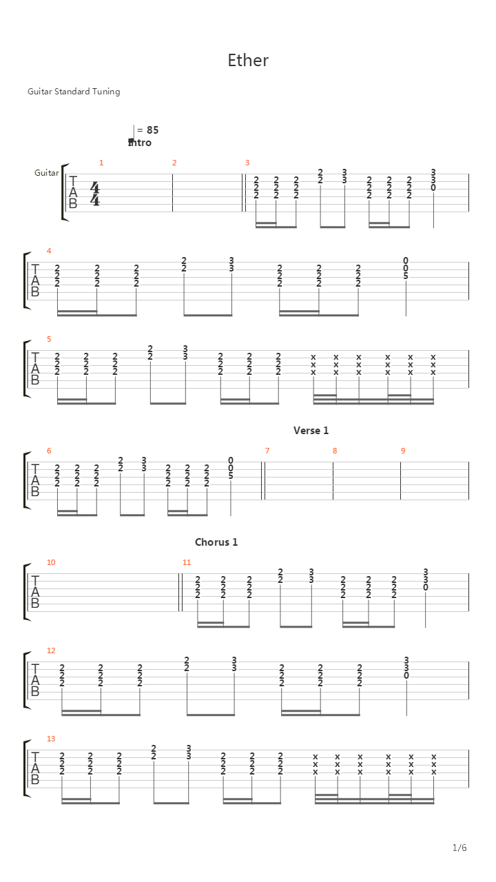 Ether吉他谱