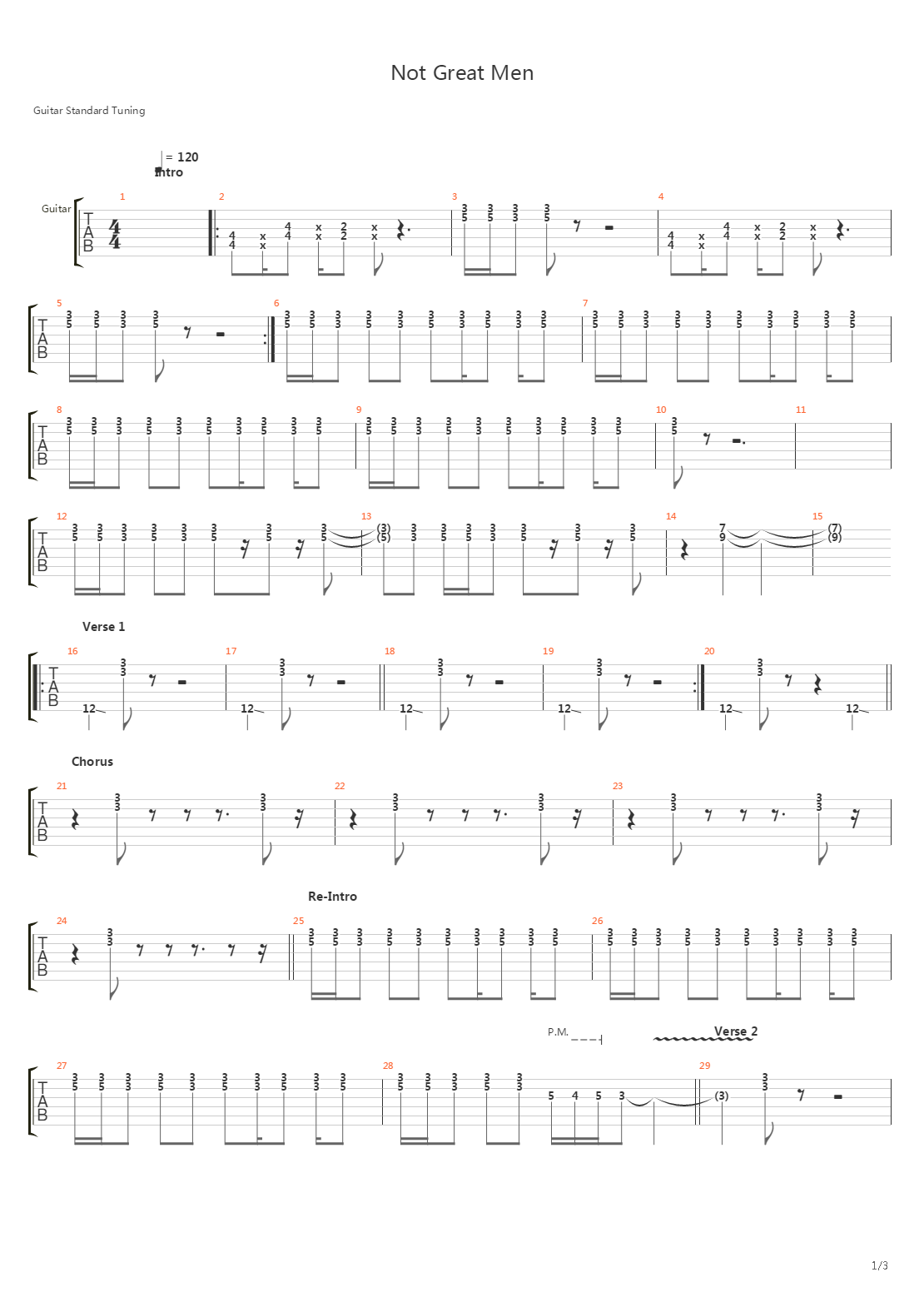 Not Great Men吉他谱