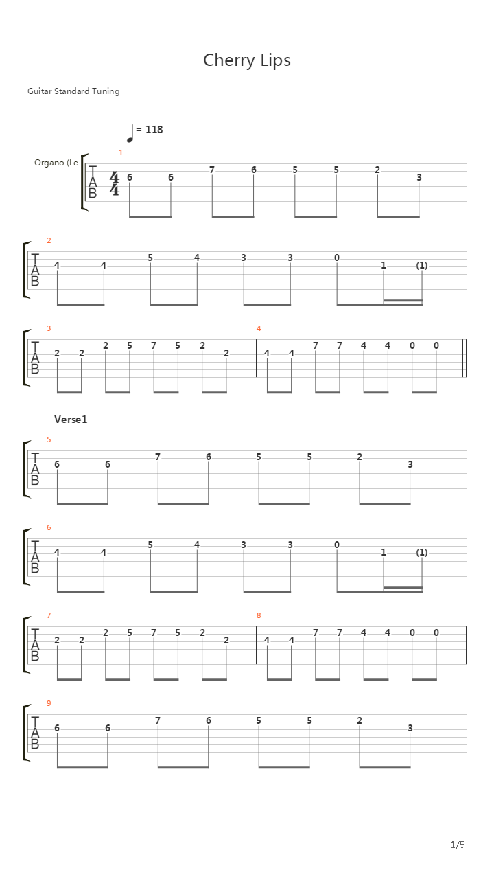 Cherry Lips吉他谱