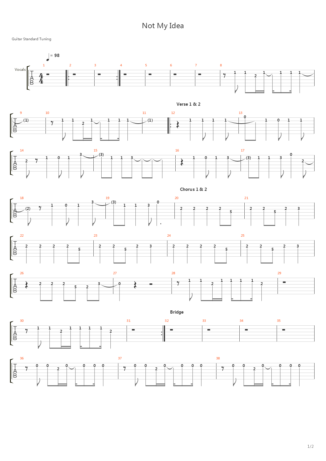 Not My Idea吉他谱
