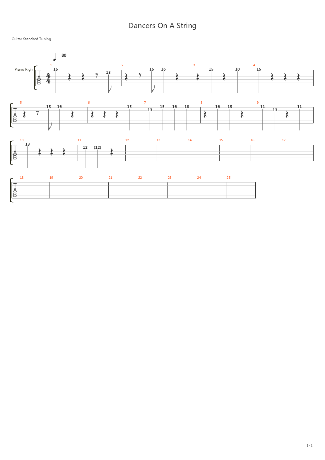 Dancers On A String吉他谱