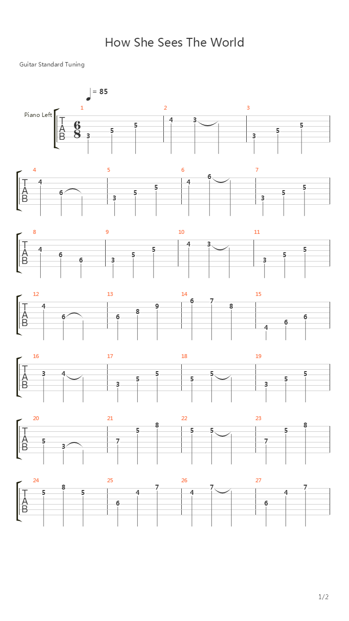 How She Sees The World吉他谱